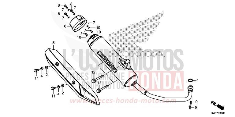 EXHAUST MUFFLER for Forza 125 MAT CYNOS GRAY METALLIC (NH312) from 2018